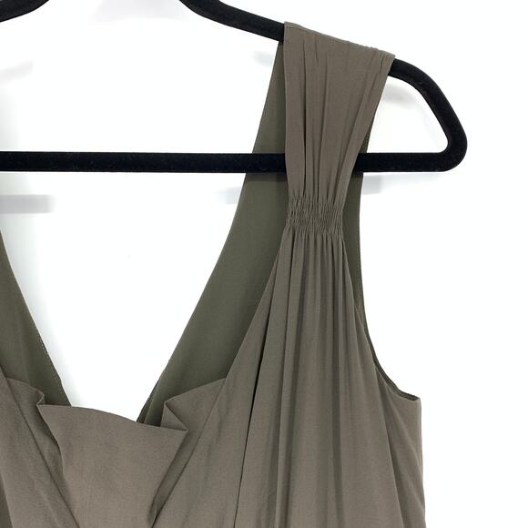 Nicole Miller Dress Women's Sz 10 Silk Fit and Flare Sleeveless Greige Orange - Picture 3 of 6